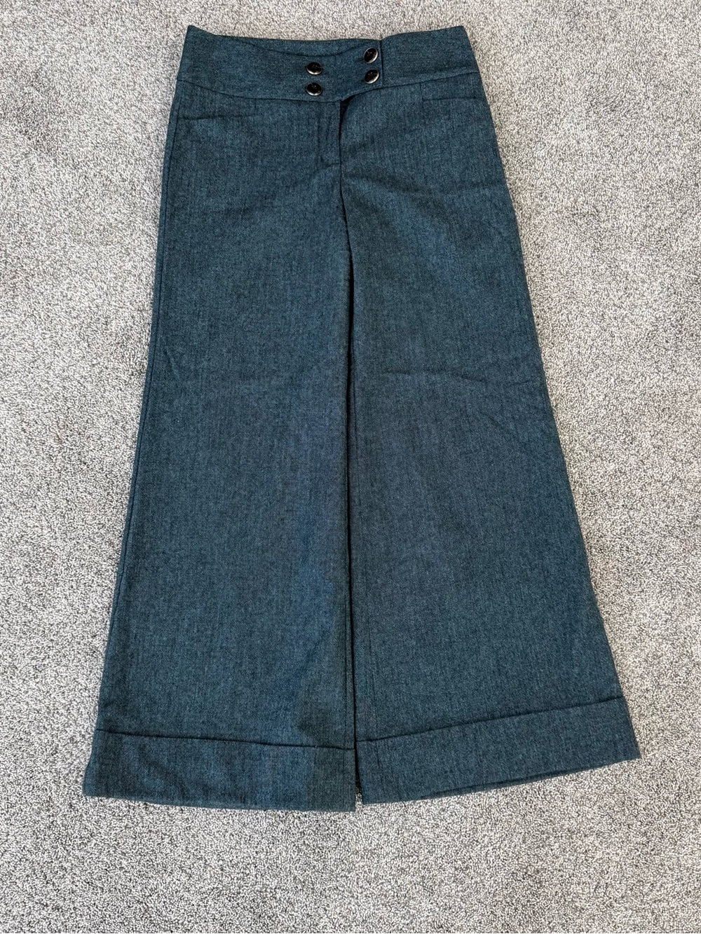 Express Design Studio Teal Wide Leg Lined Wool Blend Pants Preppy Women’s US 10